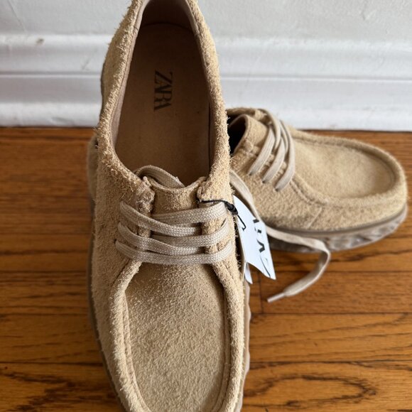 ZARA - IRREGULAR SOLE LEATHER SHOE. Size 8 /EUR 41 - Picture 3 of 7